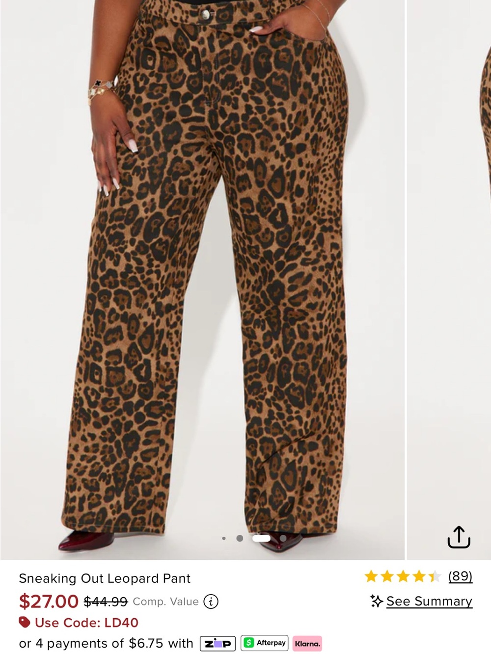 Fashion Nova Sneaking Out Leopard Wide-Leg Pants - Brown/Black